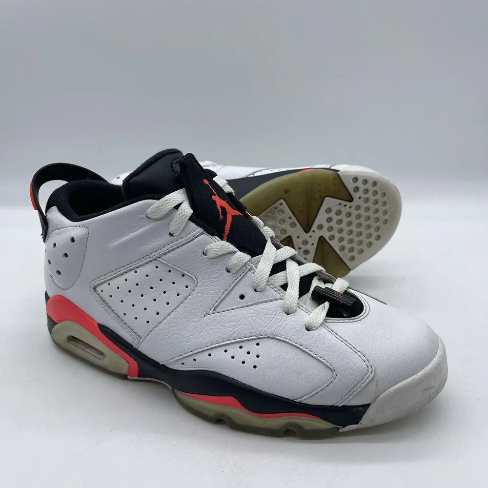 Nike Air Jordan 6 Retro Low 304401-123 Men's Size 9 Shoes Infrared White Sneaker